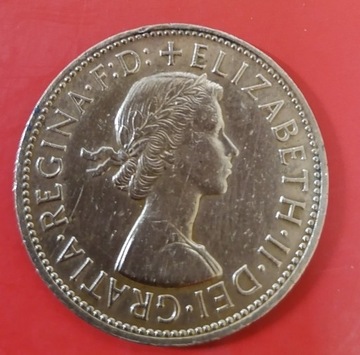 Anglia Elżbieta II One Penny 1966 brąz