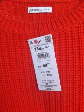 sweter dziewczęcy marki Reserved r. 158