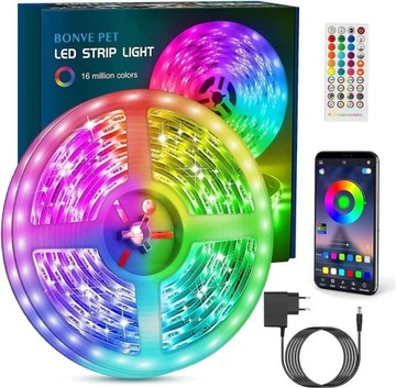 Bonve Pet Taśma LED, Bluetooth RGB LED 20m DŁUGA