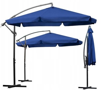 Parasol OGRODOWY NIEBIESKI szary 350 x 240cm