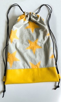 Plecak worek żółte gwiazdy handmade