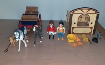 Zestaw Playmobil bryczka+boks dla koni