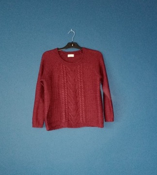 Burgundowy krótszy bordowy sweter XXL XL L