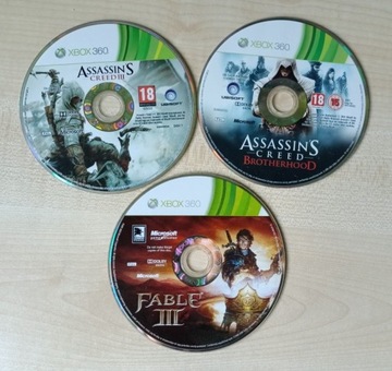 Zestaw 3 gier Xbox 360 - Fable 3, Assassin's Creed