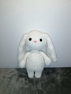 Biały króliczek maskotka zabawka handmade