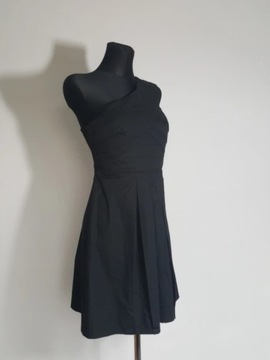 Bonprix Mała czarna Sukienka Asymetryczna 34 XS 36