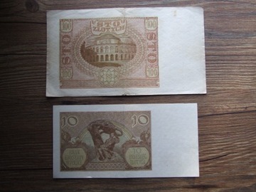 banknoty okupacyjne, 10 i 100 zł, 1940