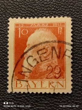 Znaczek BAYERN 1911r  10pf