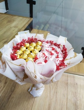 Słodki bukiet Raffaello Ferrero Rocher dzień matki ślub podziękowania 