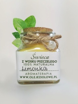 Świeca z Wosku Pszczelego |Limonka|- mała 100g.