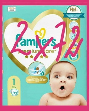 OKAZJA Pampers Premium Care 1 2-5 kg 2x72 szt