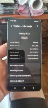 Telefon Samsung S22 Nowy z wymiany serwisowej