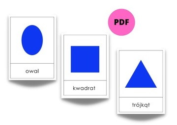 PDF Karty edukacyjne Figury geometryczne 18 szt