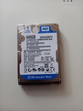 Dysk twardy Western Digital WD6400BPVT 640GB 2,5"