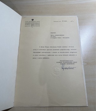 Stefan Jędrychowski PZPR dokument z podpisem 