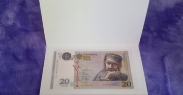 Banknot 20 zł Piłsudski 100 lat Niepodległość 