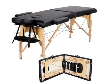 Stół składany do masażu drewno Yaheetech czarny