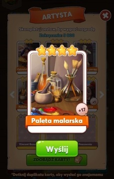 Karta paleta malarska coin master natychmiastowo