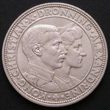 Dania 2 korony 1923 - para królewska - srebro