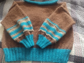 Sweter, alpaka, jedwab ,soft moher,merino,handmade