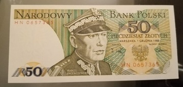 Banknot 50 złotych PRL - stan UNC