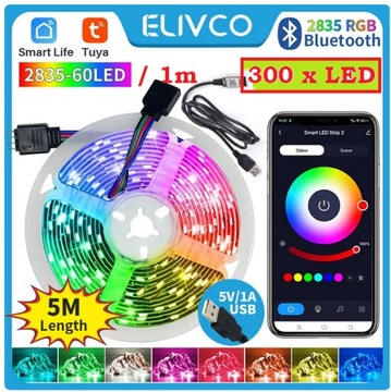 Taśma LED x 300 RGB2835 Bluetooth Smart TUYA 5m