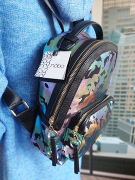Piękny plecak kolorowy print w stylu moro NOBO