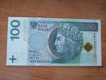 Banknot 100 zł seria EB