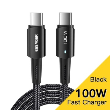 Kabel Ładowania 2x USB-C Przewód 1m Essager 100W