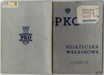 Książeczka wkładkowa PKO 1936-42, Warszawa