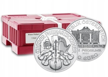 Monety srebrne Wiener Philharmonike 1oz Masterbox 500 szt - POZNAŃ