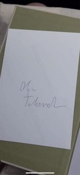 Oryginalny autograf Olgi Tokarczuk UNIKAT