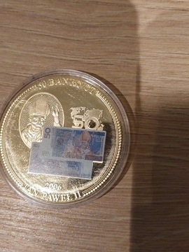 Numizmat z banknotem 50zl 