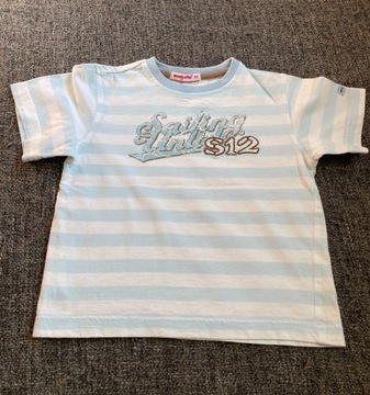 Biało-błękitny t-shirt w paski Mariquita, r. 92 