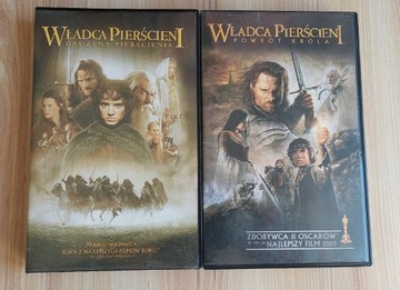 Kasety VHS Władca Pierścieni PL 2 części 