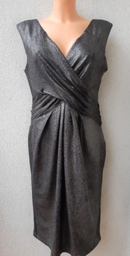 XL/42  Wallis Sukienka Złota Streczowa Wieczorowa