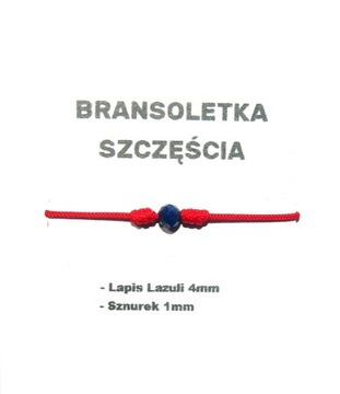 Czerwona Bransoletka Szczęścia Lapis Lazuli 4mm 