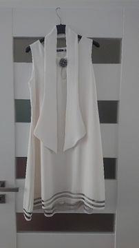 Sukienka rozkloszowana biała kształt A Why Not 34