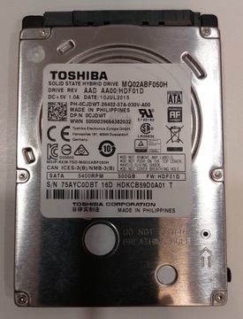 Dysk twardy HDD 2,5" TOSHIBA 500GB 5400 64MB