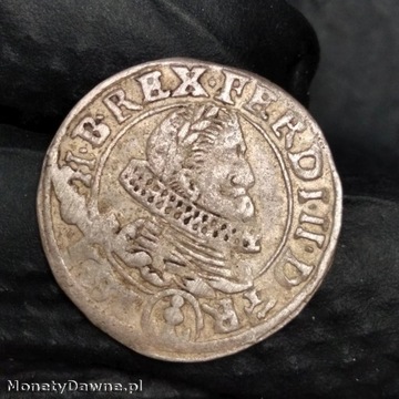 3 krajcary 1632, Praga , Ferdynand II, Austria