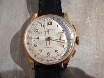 złoty zegarek Chronograph Suisse 17 rubis 18K