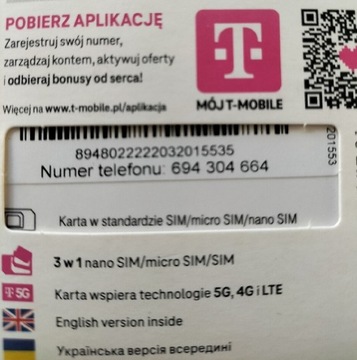 Starter T Mobile złoty numer 