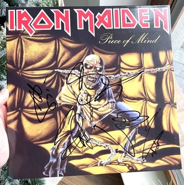 Iron Maiden Piece Of Mind LP autografy certyfikat!