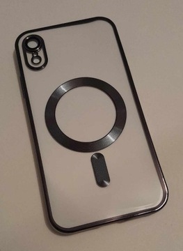 Etui iPhone XR magnetyczny srebrny