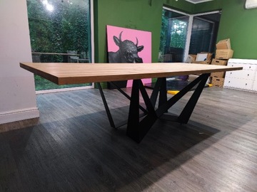 Stół skorpion - lite drewno dąb loft industrialny 