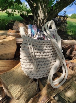 Torebka ze sznurka bawełnianego (handmade)