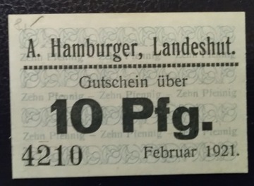 10 pfenig A. Hambutger  Kamienna Góra 