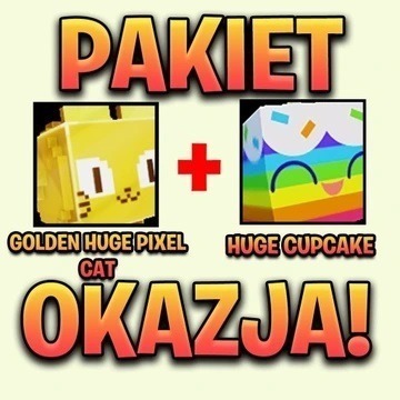 Gold Huge Pixel + Huge Cupcake Pet simulator 99