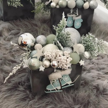 Świąteczny stroik flowerbox Boże Narodzenie ozdoba