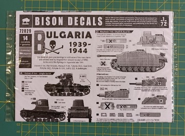 Bison Decals 72029 Bulgarian Tanks 1939-1945 1/72 